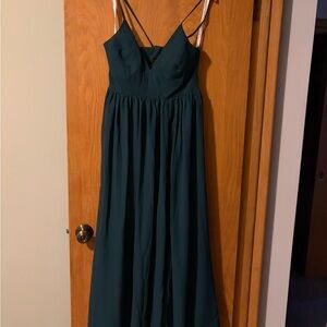 Azazie Teal Strapless Dress